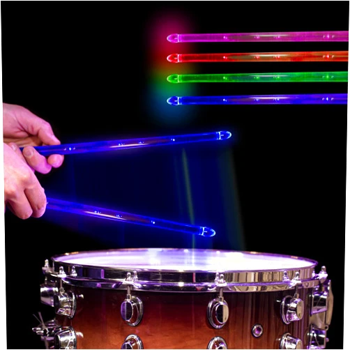 H&M Sound Mart Rechargeable LED Light Up Drumsticks - 15 Dynamic Colors, Enhanced Sound, Smart Power Saving, Durable Design, Perfect Drummer Gifts - Light Up Drum Sticks for Kids and Adults