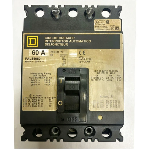 Square D NEW SQUARE D FAL34060 THERMAL-MAGNETIC 60A AMP 480V-AC CIRCUIT BREAKER D436607