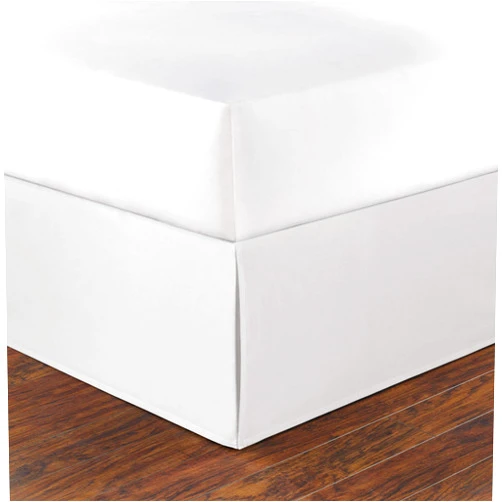 Nautica - Twin Bed Skirt, Cotton 15-Inch Tailored Drop Home Decor, Split Corners for Easy Fit (Solid White, Twin)