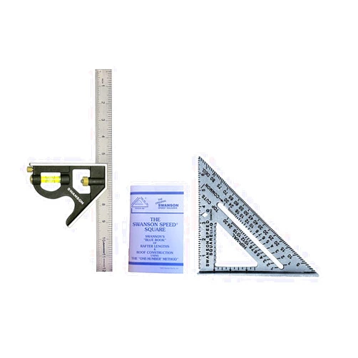 Swanson Tool Co S0101TC132 Value Pack with Speed Square Layout Tool, Blue Book and 12 Inch Combination Square