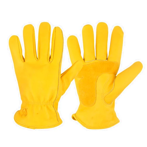 KKOYING Winter Leather Work Gloves, Warm Insulated Work Gloves, Soft Leather Gloves for Cold Weather