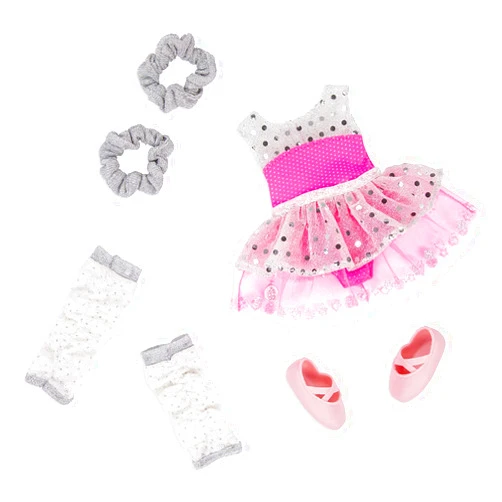 Glitter Girls – Twirls of Joy Ballerina Outfit Hearts & Stars – Ballet Dress, Hair Elastics, Shoes – 14-inch Doll Clothes & Accessories for Kids Ages 3 & Up – Children’s Toys