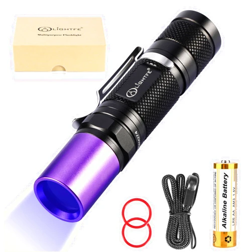 LIGHTFE Black Light UV Flashlight 365nm Blacklight UV301D with LG LED Source,Black Filter Lens, Max.3000mW high Power for Resin Glue Curing Light, Rocks and Mineral Glowing,A/C Leak Detector