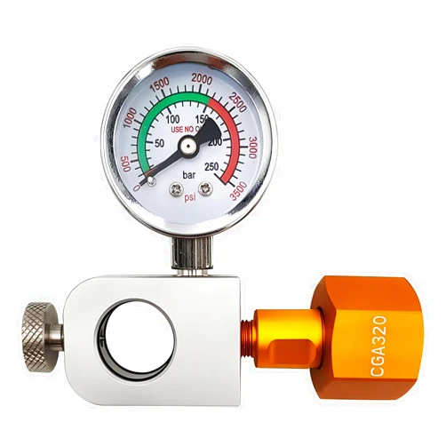 VaVoger Soda Co2 Refill Adapter with Big Pressure Gauge for Pink Co2 Cylinder,Soda Co2 Exchange Carbonator Fill Station Compatible with DUO Terra Art Soda Co2 Tank