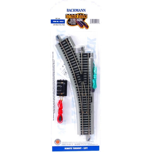 Bachmann HO Scale Bachmann Trains Snap-Fit E-Z Track Remote Turnout - Left