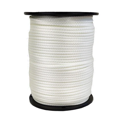 Quality Nylon Rope 3/16 inch White Dacron Polyester Rope - 500 Foot Spool | Solid Braid - Industrial Grade - High UV and Abrasion Resistance - Low Stretch
