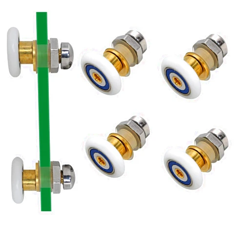 KAFENDA 4PCS x Shower Door Rollers,Roller Diameter 23mm for The Bathroom Glass Sliding Door Pulleys/Runners/Wheels,Strong Load-Bearing Capacity, Ultra-Quiet Shower Glass Door Rollers Replacement