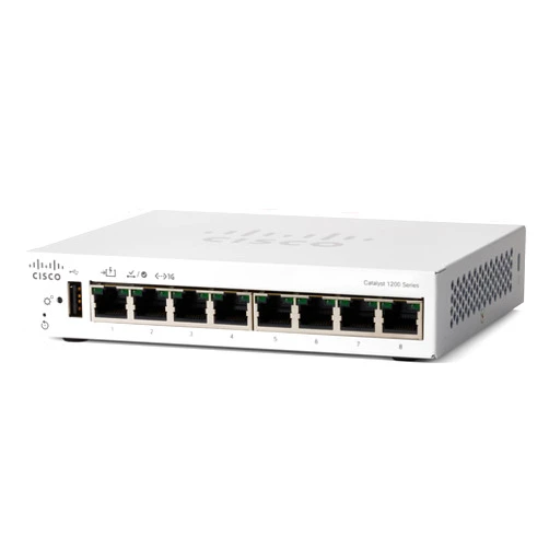 Cisco Catalyst 1200-8T-D Smart Switch, 8 Port GE, Ext PS, Desktop, Limited Lifetime Protection (C1200-8T-D)