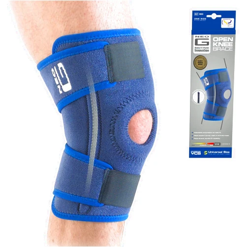 Neo-G Open Knee Brace - Knee Support for Patella Injuries, Joint Pain, Miniscus Tear, Rehabilitation, Sporting Activities. Metal Side Stabilizers - Left or Right Knee - Class 1 Medical Device