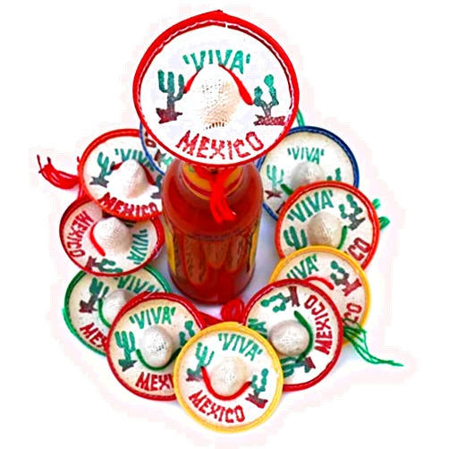 Fiesta Brands One Dozen Pk Mexico Party Favors - Tiny Sombrero Hats Mini for bottles Mexican decorations Viva hat mexicanos for Fiesta Straw decoraciones-cupcake toppers Cinco de Mayo Supplies