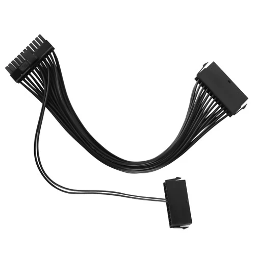 Yeworth Dual PSU Power Supply 24Pin Adapter for ATX Motherboard, 24-Pin Chassis Power Interface Extension Cable Cord - 1ft/30cm