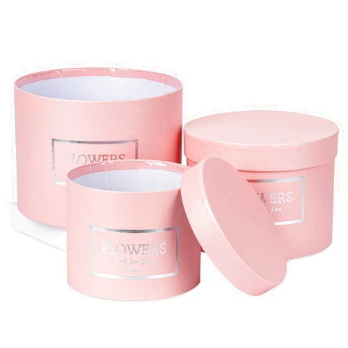 GnFlus Pink Gift Box Round Gift Boxes with Lids Set of 3 Nesting Gift Boxes for Presents Assorted Sizes Flower Boxes for Arrangements Birthday Wedding Bridesmaid Graduation Christmas Party Gift Bags