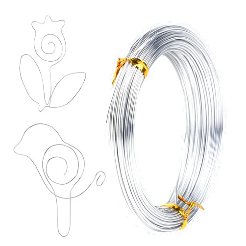 Giantree 18 Gauge Aluminum Craft Wire, 1 mm x 20 m Bendable Metal Craft Wire for Jewelry Making Floral Making Sculpting Modelling Wreath Making Wire Wrapping(Silver)