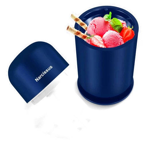 Narcissus Ice Cream Maker Machine for Homemade Gelato, Sorbet, Frozen Yogurt & Smoothie, Single Serve for 1-2 People, Easy to Clean, Small Size 150ml Ice Cream Once with 30 Recipes, Blue
