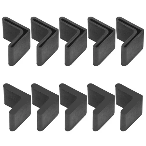 Hilitchi 20 Pcs 35mm x 35mm L Shaped Black Rubber Angle Iron Caps Furniture Angle Pads Bed Steel Frame Racks Shelves Rubber Feet Covers