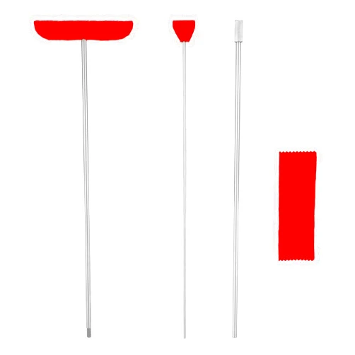 PEUTIER 4pcs Grand Piano Soundboard Cleaning Tools, Big & Small Brush Head Cleaning Tool with Extension Rod and Soft Fiber Cloth Piano Cleaner and Polish Kit