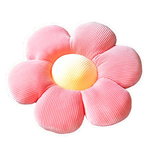 ELONEL Flower Pillow, Flower Shaped Throw Pillow Butt Cushion Flower Floor Pillow, Office seat Cushion, Tatami car Cushion Cute Room Decoration and Living Room Sofa Cushion (21.6inch, Pinkish Yellow)