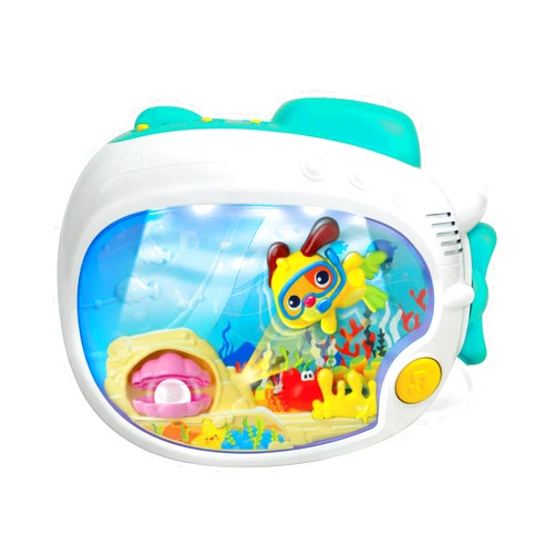 winfun 3-in-1 Soothing Seas Nightlight with Music Box Projector, and Soft Glowing Light - Calming Lullabies and Under-The-Sea Theme for Babies Attachable to Crib or Tabletop, Unisex Baby Gift