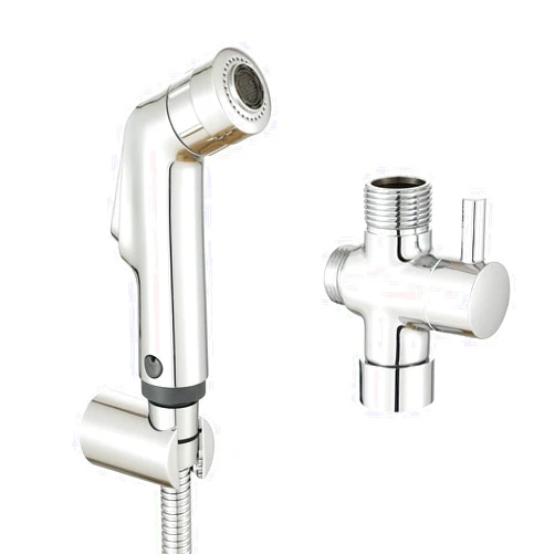 Asyas Bathroom Handheld Bidet Toilet Two Function Sprayer Set Shattaf Douche Kit with 7/8