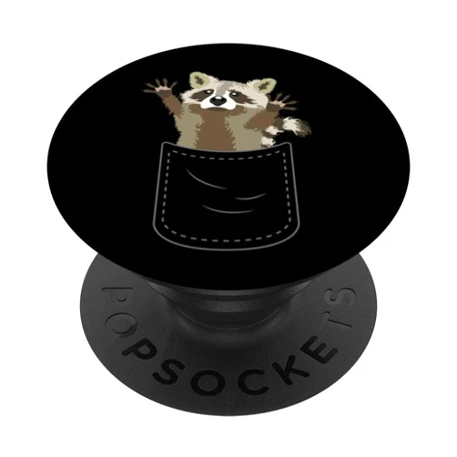 Waschbär Marder Geschenk für Damen Cute Raccoon Marten Chest Pocket PopSockets Swappable PopGrip