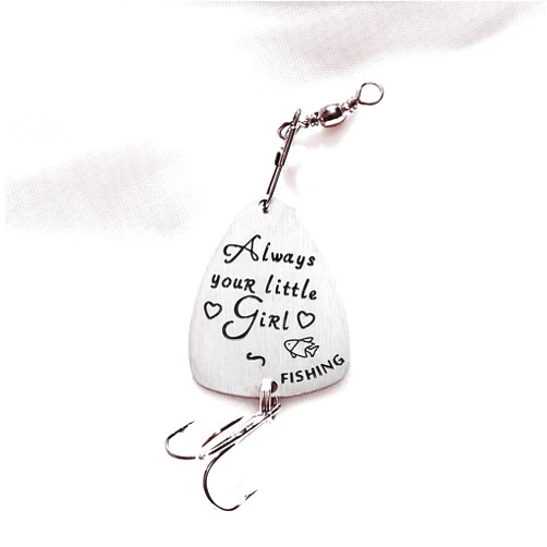Melix Home Gift for Dad from Daughter Fishing Lure Always Your Little Girl Fishing Hook Gift for Dad