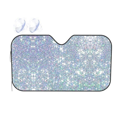 Magirelee Bling Diamond Style Sliver Pattern Sun Shade for Car Windshield Sun Reflector for Car Visor SUV-Medium