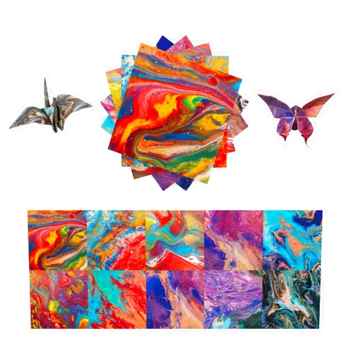 Qianshan Origami Paper Kit 50 Sheets 6 Inch Square Double Sided Color 10 Vivid Colors for Hand Crafts Origami Paper Arts Creativity.Rock Color
