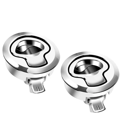 WJSKDQ 2PCS Boat Latch Flush Pull Slam Latch for Marine Boat Boor Latches 1/4'' Door Cabinet Hardware Silver Zinc Alloy