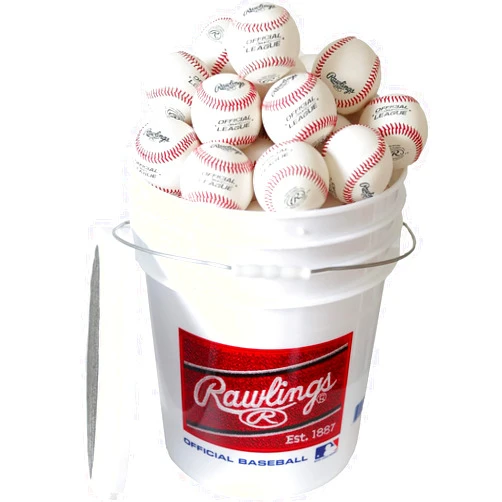 Rawlings | Bucket of 24 Practice Baseballs | ROLB1X | Youth/14U Official League | 24 Count