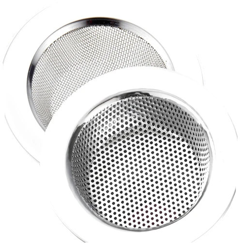 LASSHSWA 2 Pcs Kitchen Sink Strainer Stainless Steel, Mesh and Punching, Kitchen Sink Drain Strainer, Sink Strainers with Large Wide Rim 4.5