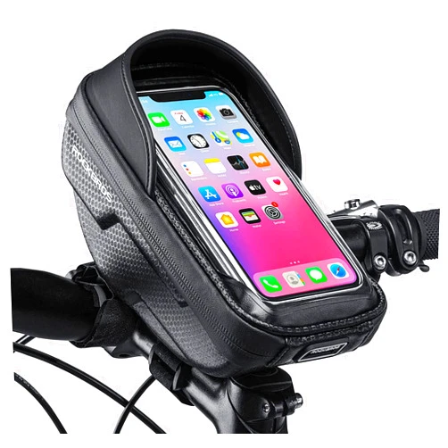 ROCKBROS Bike Phone Mount Bag Bike Front Frame Handlebar Bag Waterproof Bike Phone Holder Case Bicycle Accessories Pouch Sensitive Touch Screen Compatible with iPhone 11 XS Max XR 8 Plus Below 6.5