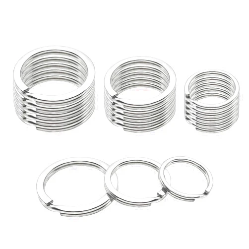 Fiyoom Key Rings,304 Stainless Steel Round Flat Split Keychain Ring for Home Car Office Dog Tags DIY,Bulk Pack of 15 PCS(20mm/0.79in 25mm/0.98in 30mm/1.18in)