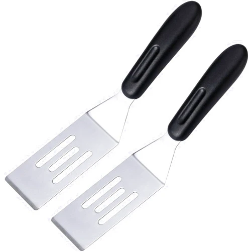 Longmann 2 X Pampered Chεf Mini-Serving Spatula #2622, Pampered Mini Chef Stainless Steel Cutter and Turner for Serving, Flipping, Small Icing, Metal Grill Spatula for Brownies, Pancakes, Pie, Cookies etc. (2)