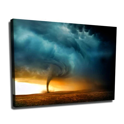 NGANOH Tornado Poster Canvas Print Painting Picture Wall Art Bedroom Living Room Decor (frame,12x18 inch)