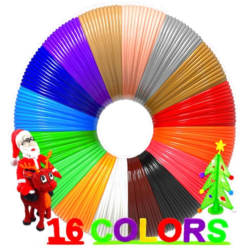 Dikale 16-Color 320ft PLA 3D Pen Filament Refills - 1.75mm, Kids Safe, 250 Stencils eBook - For SCRIB3D P1 and MYNT3D Pens