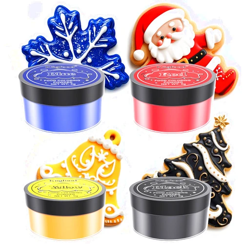 Kiigfood Food Coloring Powder - Kiigfood 4 Colors Vivid Powdered Edible Food Coloring, Upgraded Food Grade Food Dye Powder for Baking, Cookies, Icing, Cake Decorating, Slime Making - 5g/Bottles (Halloween)