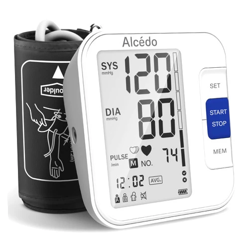 Alcedo Blood Pressure Monitor for Home Use, Automatic Digital BP Machine with Large Cuff for Upper Arm, LCD Screen, 2x120 Memory, Talking Function