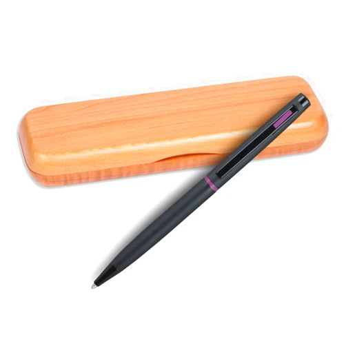 Lanier Pens 4G Ball Pen - Matt Black with Purple Accents with Single Gift Box Maple