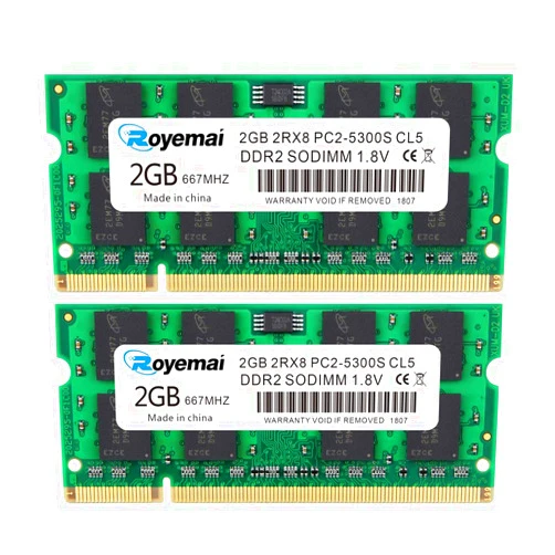 D DUOMEIQI 4GB Kit (2x2GB) PC2-5300 RAM, DDR2 667MHz SODIMM 2RX8 CL5 1.8V 200pin Memory RAM for Laptop Notebook Computer