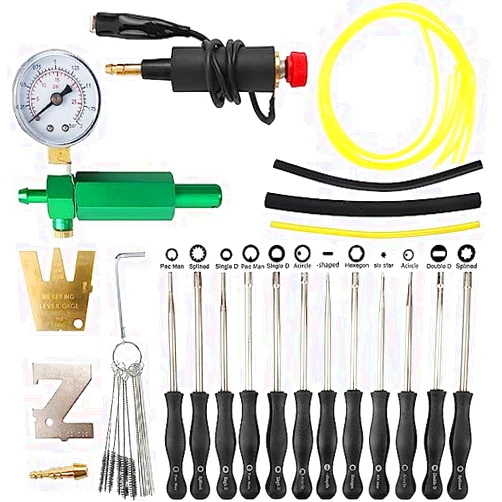 AUTOKAY 23 Pcs Carburetor Adjustment Tool Screwdriver Kit for Common 2 Cycle Small Engine Carb Tune up Adjusting Tool with Spark Plug Engine Ignition Tester Tool, 57-21-1 Carburetor Leak Detector
