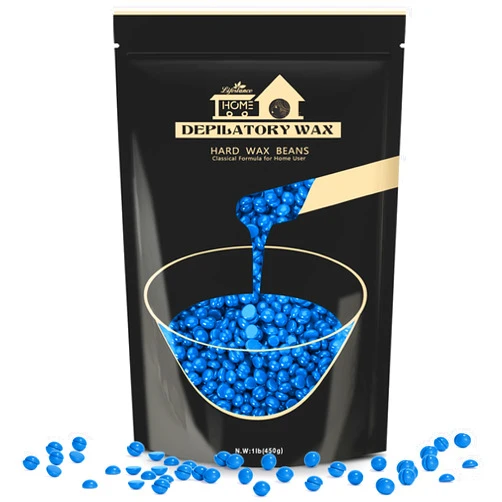 Lifestance Hard Wax Beads, Lifestance 1lb Waxing Beads, Brazilian Bikini Wax,Hard Wax Hair Removal for Face, Body, Legs, Pearl Beads for Wax Warmers (blue)