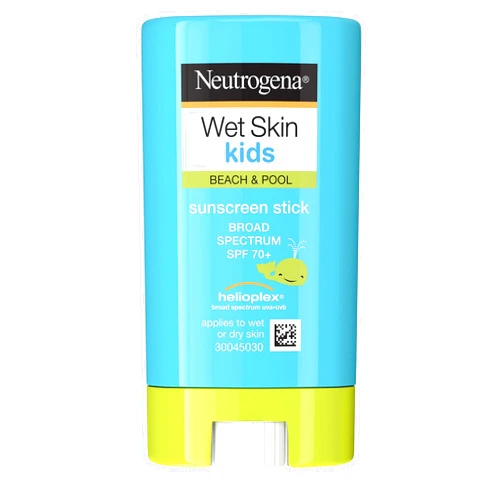 Neutrogena Wet Skin Kids Water Resistant Sunscreen Stick, Kids Sunscreen for Face and Body, Broad Spectrum SPF 70 UVA/UVB Sun Protection, Oil-Free & Hypoallergenic, 0.47 oz