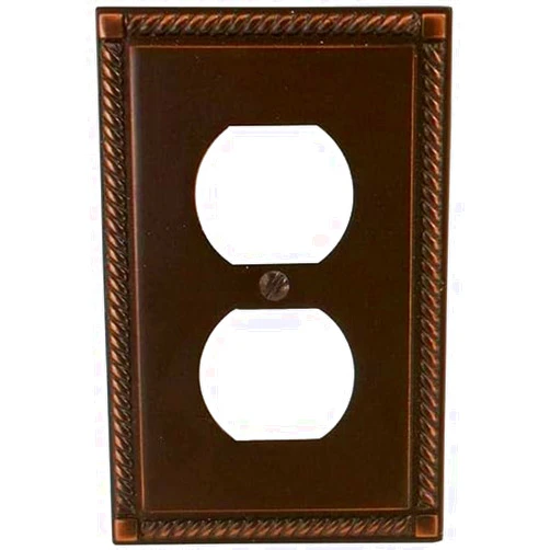 Amerelle 54DVB Georgian Tumbled Wallplate, 1 Duplex, Aged Bronze