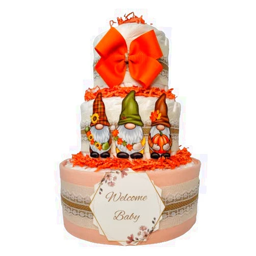 Fine Diaper Cakes Fall Thanksgiving Gnomes Diaper Cake
