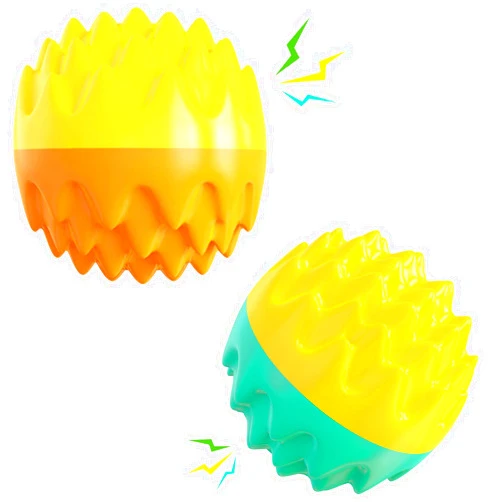 Wenriko Dog Squeak Ball Toy, 2-Pack Interactive Dog Balls, Chew Proof, Toys for Playing Fetch, for Small/Medium/Large-Breed Dog