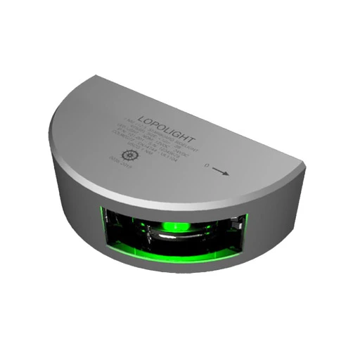 Lopolight Series 101-001 - Starboard Side Light - 1NM - Vertical Mount - Green - Silver Housing