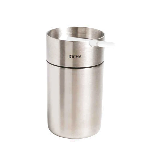 JOCHA Car Ashtray with lid smell proof Stainless Steel Portable Smokeless Detachable Windproof Self Extinguishing Butt Bucket Ash Tray for Most Car Cup Holder for Outdoor Travel Home Office (Silver)