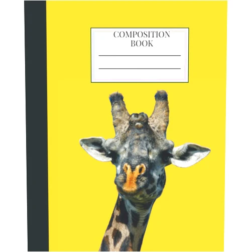 Anita Berk Yellow Giraffe Composition Notebook: 120 Lined College Ruled Pages: Cute Animal Lover Gift Idea For Kids And Adults