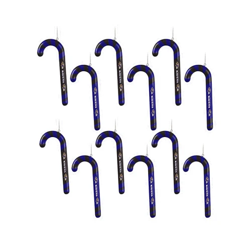 foco NFL Unisex-Adult NFL Team Logo 12 Pack Candy Cane Ornament Set