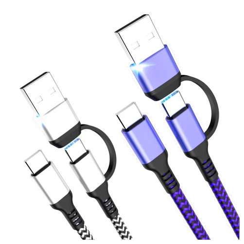 QQLIKE USB C Cable 6FT, 2Pack 60W 2in1 Charging Cable Type C Charger Fast Charging Cable Nylon Braided USB A/C to USB-C Cable for iPhone 15 Pro Max iPad Pro/AIR/Mini 6 MacBook,Samsung Galaxy S24 Ultra